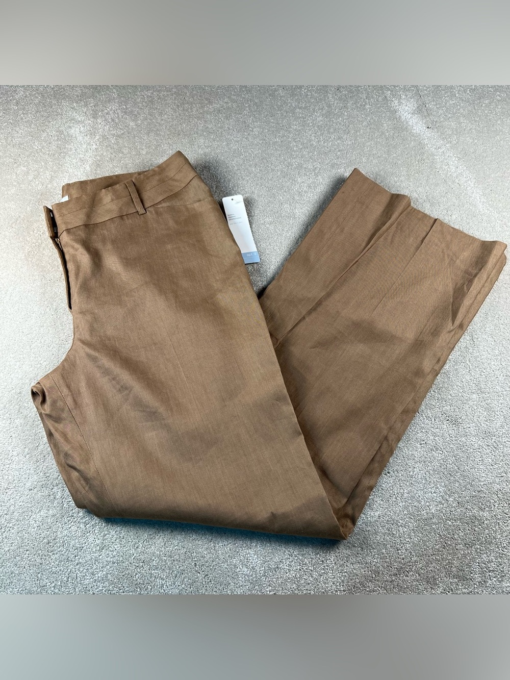 Apt 9 Pants Linen Blend NWT Tan Bootcut Trousers Stretch Women's 12